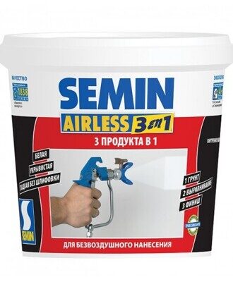 Semin AIRLESS 3 IN 1 - универсальное финишное  покрытие, 25 кг