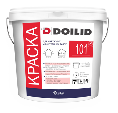 Doilid 101 - премиальная силиконовая фасадная краска на водной основе, 15,7 кг