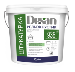 Desan Десан Рельеф Рустик - акриловая моделируемая декоративная штукатурка зерно 1 мм, 4,7 кг