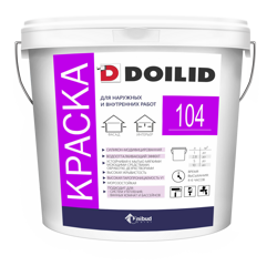 Doilid Дойлид 104 - силиконовая профессиональная фасадная краска на водной основе, 15,7 кг