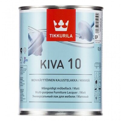 Tikkurila Kiva 10 - акрилатный лак для лакировки деревянных поверхностей внутри сухих помещений 2,7л
