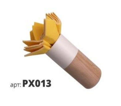 Тампон декоративный  круглый, искусственная кожа,  деревянная ручка (yellow ragging  brush) PX013