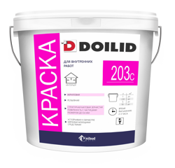 Doilid Дойлид 203С краска интерьерная структурная акриловая со стеклянными шариками 0.5 мм, 4,5 кг