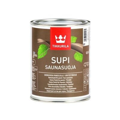 Tikkurila Supi Saunasuoja - защитный состав для обработки стен и потолков бани, влажных помещений 0,9 л